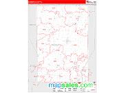 Macoupin County, IL <br /> Wall Map <br /> Zip Code <br /> Red Line Style 2024 Map
