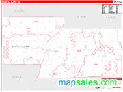 Marshall County, IL <br /> Wall Map <br /> Zip Code <br /> Red Line Style 2024 Map