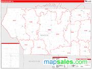 Mercer County, IL <br /> Wall Map <br /> Zip Code <br /> Red Line Style 2024 Map
