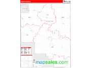 Moultrie County, IL <br /> Wall Map <br /> Zip Code <br /> Red Line Style 2024 Map