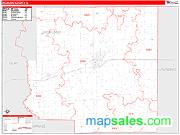Richland County, IL <br /> Wall Map <br /> Zip Code <br /> Red Line Style 2024 Map