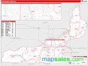 Rock Island County, IL <br /> Wall Map <br /> Zip Code <br /> Red Line Style 2024 Map