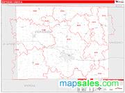 Stephenson County, IL <br /> Wall Map <br /> Zip Code <br /> Red Line Style 2024 Map