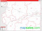 Whiteside County, IL <br /> Wall Map <br /> Zip Code <br /> Red Line Style 2024 Map