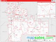 Will County, IL <br /> Wall Map <br /> Zip Code <br /> Red Line Style 2024 Map