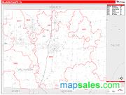 Williamson County, IL <br /> Wall Map <br /> Zip Code <br /> Red Line Style 2024 Map