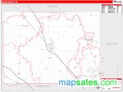 Boone County, IN <br /> Wall Map <br /> Zip Code <br /> Red Line Style 2024 Map
