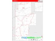 Clay County, IN <br /> Wall Map <br /> Zip Code <br /> Red Line Style 2024 Map