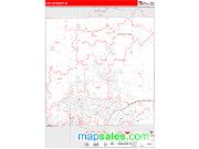 Hamilton County, IN <br /> Wall Map <br /> Zip Code <br /> Red Line Style 2024 Map