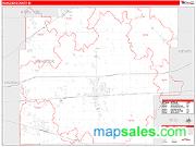 Hancock County, IN <br /> Wall Map <br /> Zip Code <br /> Red Line Style 2024 Map