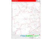 Hendricks County, IN <br /> Wall Map <br /> Zip Code <br /> Red Line Style 2024 Map