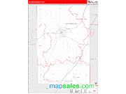 Huntington County, IN <br /> Wall Map <br /> Zip Code <br /> Red Line Style 2024 Map