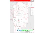 Jasper County, IN <br /> Wall Map <br /> Zip Code <br /> Red Line Style 2024 Map