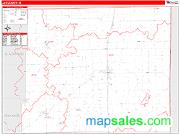 Jay County, IN <br /> Wall Map <br /> Zip Code <br /> Red Line Style 2024 Map
