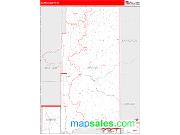 Martin County, IN <br /> Wall Map <br /> Zip Code <br /> Red Line Style 2024 Map