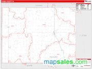 Pulaski County, IN <br /> Wall Map <br /> Zip Code <br /> Red Line Style 2024 Map