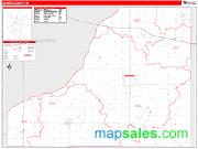 Starke County, IN <br /> Wall Map <br /> Zip Code <br /> Red Line Style 2024 Map