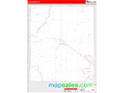 Union County, IN <br /> Wall Map <br /> Zip Code <br /> Red Line Style 2024 Map