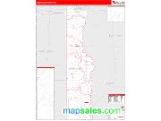 Vermillion County, IN <br /> Wall Map <br /> Zip Code <br /> Red Line Style 2024 Map
