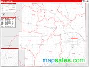 Wayne County, IN <br /> Wall Map <br /> Zip Code <br /> Red Line Style 2024 Map