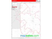 Wells County, IN <br /> Wall Map <br /> Zip Code <br /> Red Line Style 2024 Map