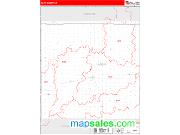 Adair County, IA <br /> Wall Map <br /> Zip Code <br /> Red Line Style 2024 Map