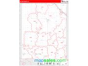 Benton County, IA <br /> Wall Map <br /> Zip Code <br /> Red Line Style 2024 Map