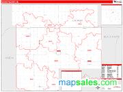 Grundy County, IA <br /> Wall Map <br /> Zip Code <br /> Red Line Style 2024 Map