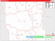 Guthrie County, IA <br /> Wall Map <br /> Zip Code <br /> Red Line Style 2024 Map