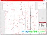 Hamilton County, IA <br /> Wall Map <br /> Zip Code <br /> Red Line Style 2024 Map