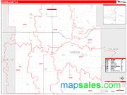 Hardin County, IA <br /> Wall Map <br /> Zip Code <br /> Red Line Style 2024 Map