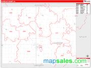 Humboldt County, IA <br /> Wall Map <br /> Zip Code <br /> Red Line Style 2024 Map