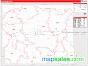 Jasper County, IA <br /> Wall Map <br /> Zip Code <br /> Red Line Style 2024 Map