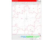 Madison County, IA <br /> Wall Map <br /> Zip Code <br /> Red Line Style 2024 Map