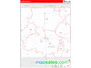 Mahaska County, IA <br /> Wall Map <br /> Zip Code <br /> Red Line Style 2024 Map