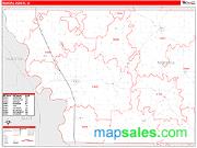 Monona County, IA <br /> Wall Map <br /> Zip Code <br /> Red Line Style 2024 Map