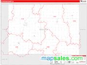 Osceola County, IA <br /> Wall Map <br /> Zip Code <br /> Red Line Style 2024 Map