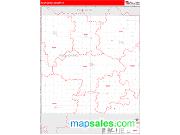 Pocahontas County, IA <br /> Wall Map <br /> Zip Code <br /> Red Line Style 2024 Map
