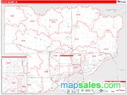 Scott County, IA <br /> Wall Map <br /> Zip Code <br /> Red Line Style 2024 Map