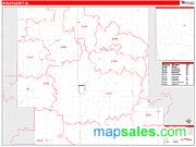 Shelby County, IA <br /> Wall Map <br /> Zip Code <br /> Red Line Style 2024 Map