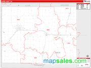 Union County, IA <br /> Wall Map <br /> Zip Code <br /> Red Line Style 2024 Map