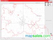 Wapello County, IA <br /> Wall Map <br /> Zip Code <br /> Red Line Style 2024 Map