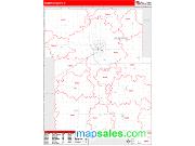 Webster County, IA <br /> Wall Map <br /> Zip Code <br /> Red Line Style 2024 Map