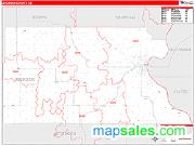 Atchison County, KS <br /> Wall Map <br /> Zip Code <br /> Red Line Style 2024 Map