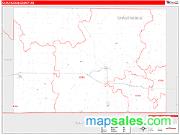 Chautauqua County, KS <br /> Wall Map <br /> Zip Code <br /> Red Line Style 2024 Map