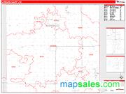Cherokee County, KS <br /> Wall Map <br /> Zip Code <br /> Red Line Style 2024 Map