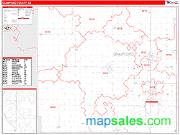 Crawford County, KS <br /> Wall Map <br /> Zip Code <br /> Red Line Style 2024 Map