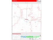Ellis County, KS <br /> Wall Map <br /> Zip Code <br /> Red Line Style 2024 Map