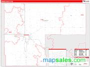 Finney County, KS <br /> Wall Map <br /> Zip Code <br /> Red Line Style 2024 Map