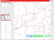 Franklin County, KS <br /> Wall Map <br /> Zip Code <br /> Red Line Style 2024 Map